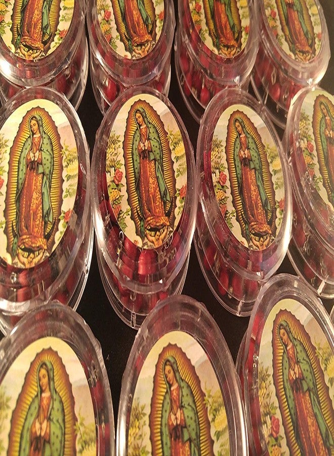 YRP 12 Virgen De Guadalupe Red Rosarios Rojo De Madera Para Recuerdos De Bautizo/Primera Comunion 12 Piezas. Baptism/My First Communion Our Virgen Of Guadalupe Rosaries 12 Party Pack - Image 1
